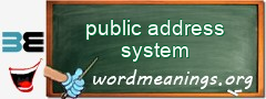 WordMeaning blackboard for public address system